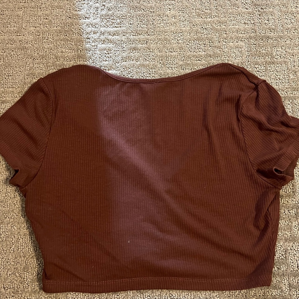 SHEIN Chocolate Brown Crop Top